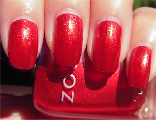 bright red sparkle nail art