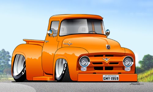  ou pickup Ford F100 1959 do carioca Alberto J nior virar caricatura