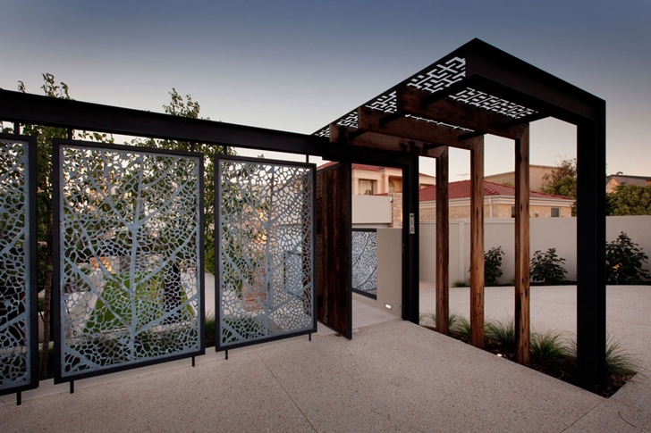 Entrance gate in Modern backyard by Ritz Exterior Design