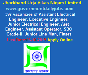 JUVNL RECRUITMENT 2015 ASST ELECT ENGG & OTHER VACANCIES