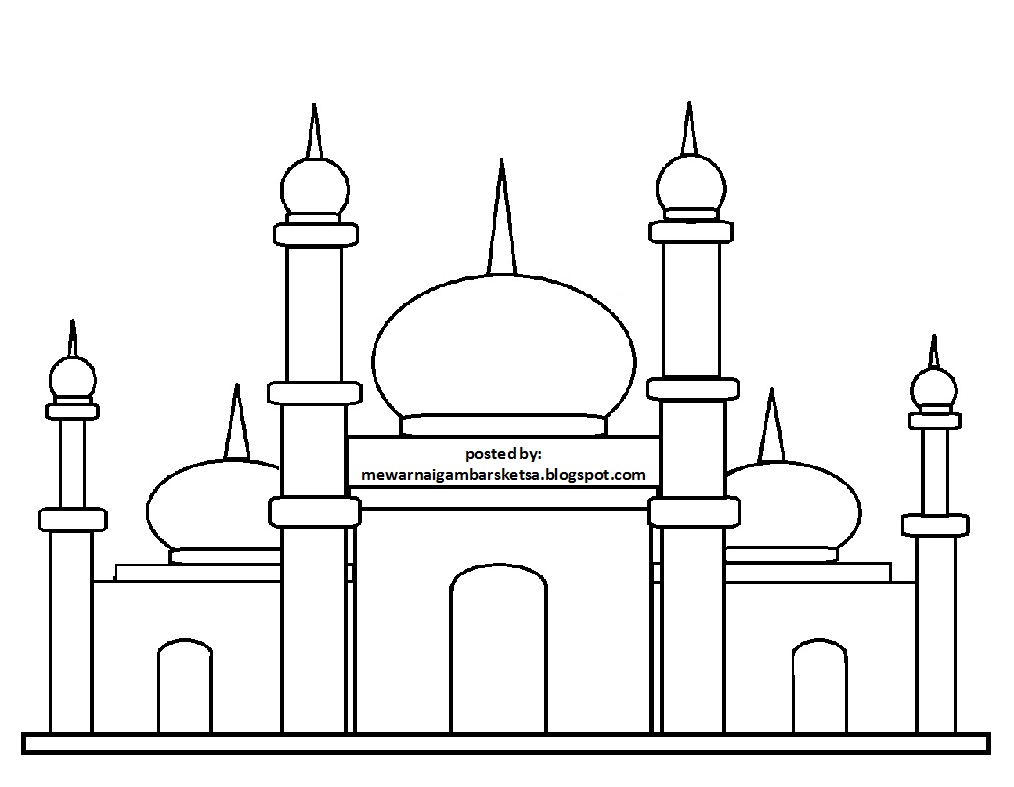 Mewarnai Gambar  Mewarnai Gambar  Sketsa  Masjid  33