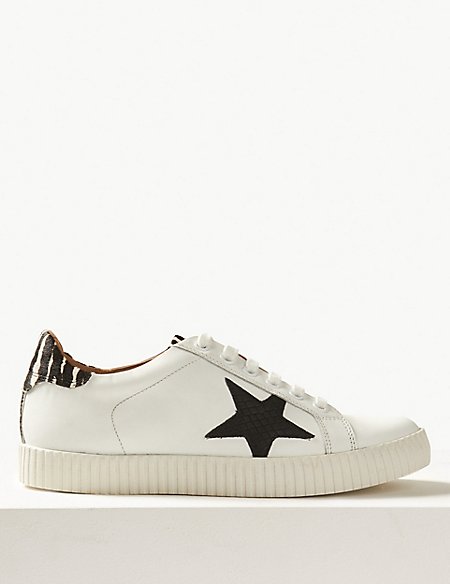 marks and spencer wide fit leather star trainers