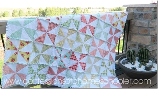 pinwheel rag quilt