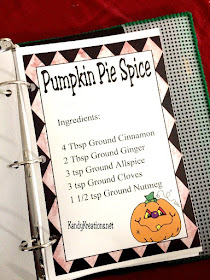 Pumpkin Pie Spice Mix Recipe Card Printable