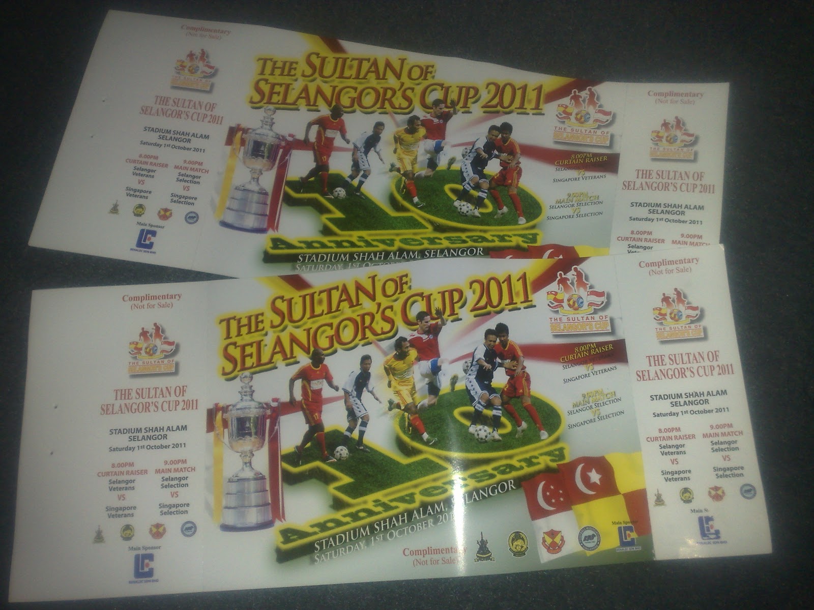 Tiket Bola Sepak Selangor vs Singapura Piala Sultan 