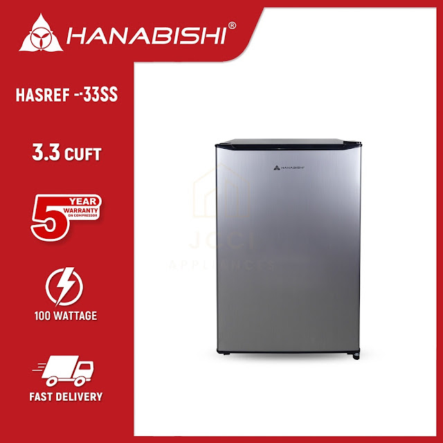 Hanabishi Double Door Refrigerator 3.3 cuft.