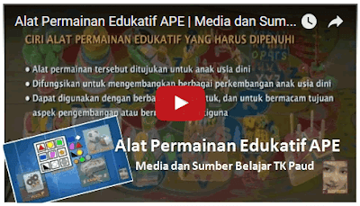 Alat Peraga Edukatif APE | Media dan Sumber Belajar TK Paud 