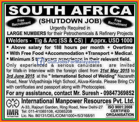 Free job recruitment for South Africa