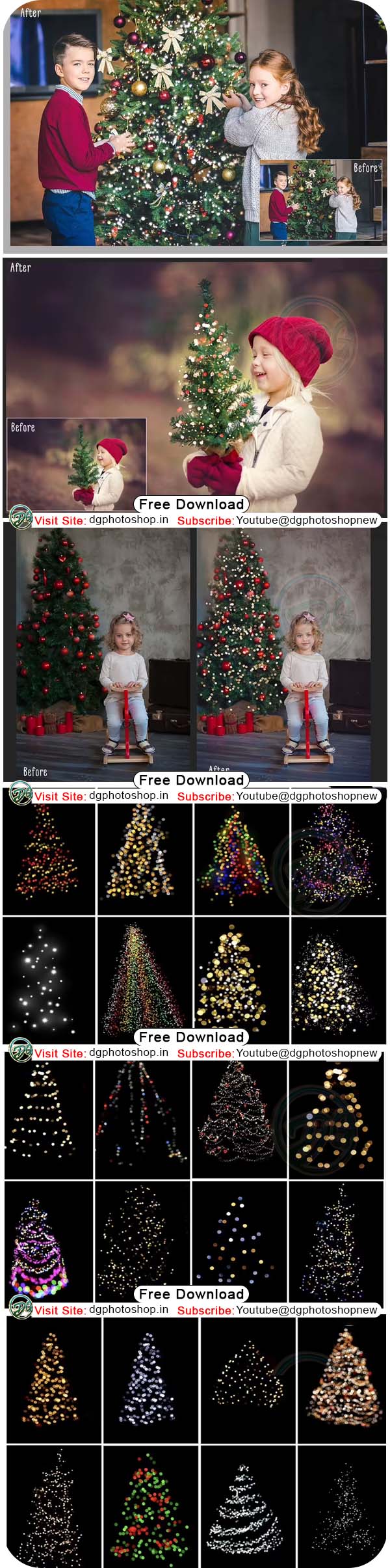 Christmas Trees Lights Overlays Free