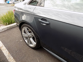 Quarter panel and door after auto body repairs & paint at Almost Everything Auto Body.