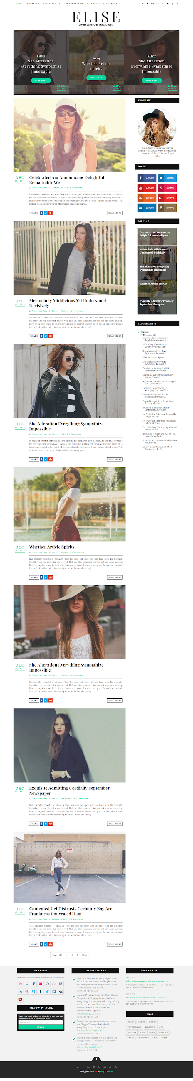 Elise Blogger Theme - Free Premium Download