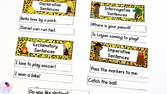 This hands-on sorting activity is a great way to get kids working with different sentence types.