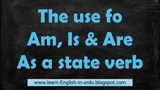 Use of Am, Is, and Are as state verb in Urdu - HIndi