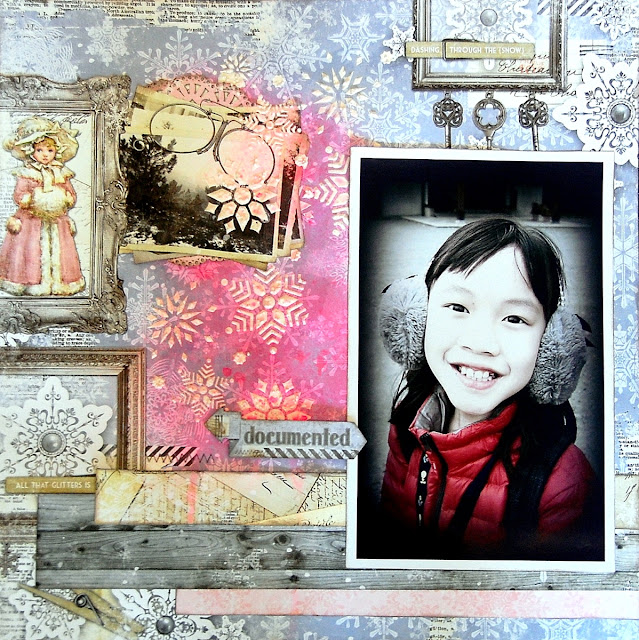 Documented Layout by Irene Tan using BoBunny Winter Wishes collection