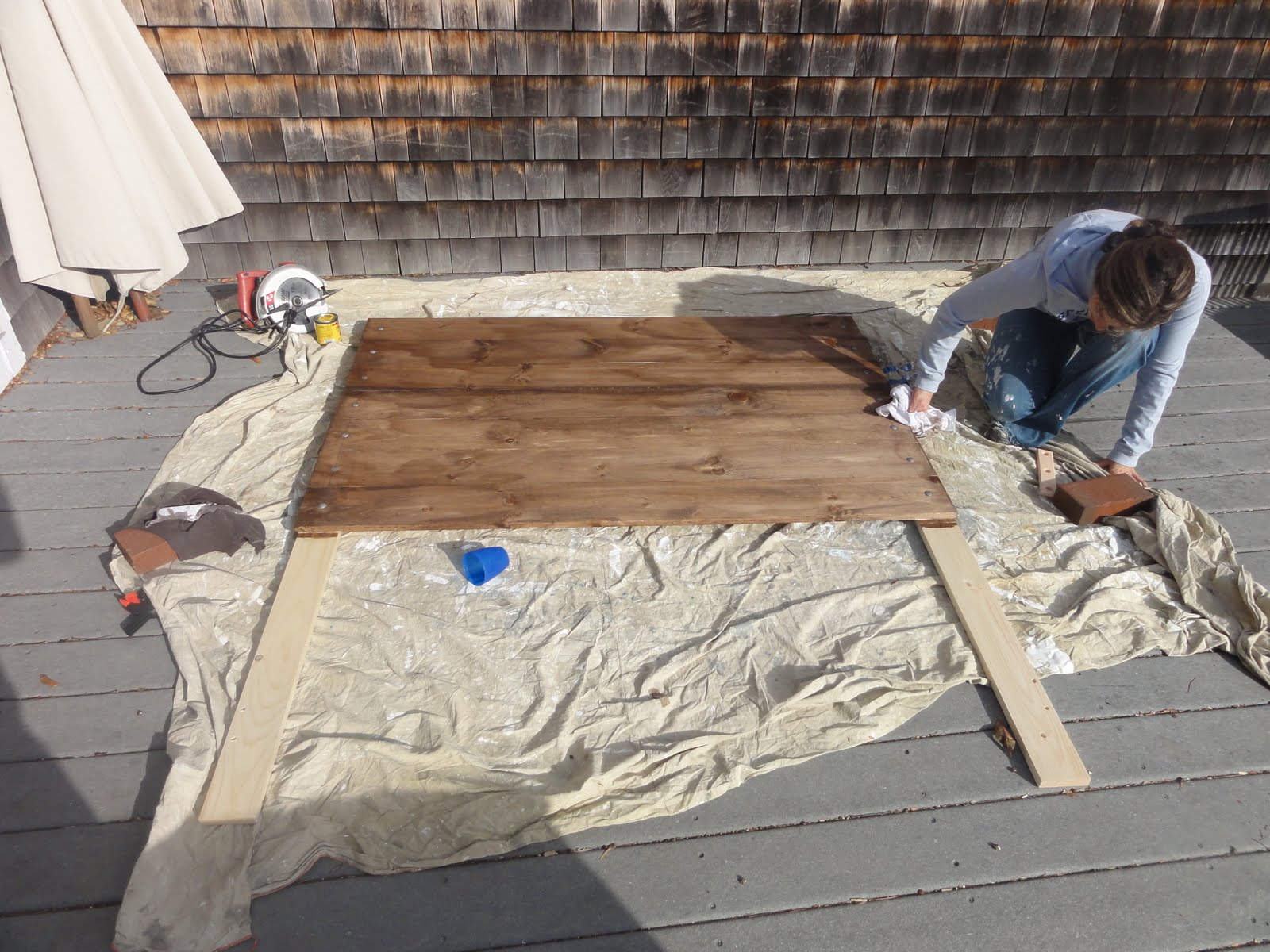 reclaimed wood headboard diy