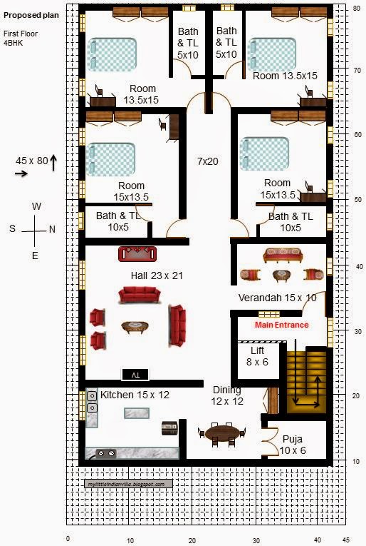 My Little Indian Villa 18 R11 4bhk In 45x80 East Facing Requested Plan