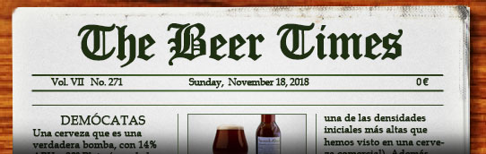 Dominical suplemento de noticias sobre cerveza. Aquí puedes leer el periódico The Beer Times.