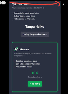 Daftar akun Quotex dan verifikasi