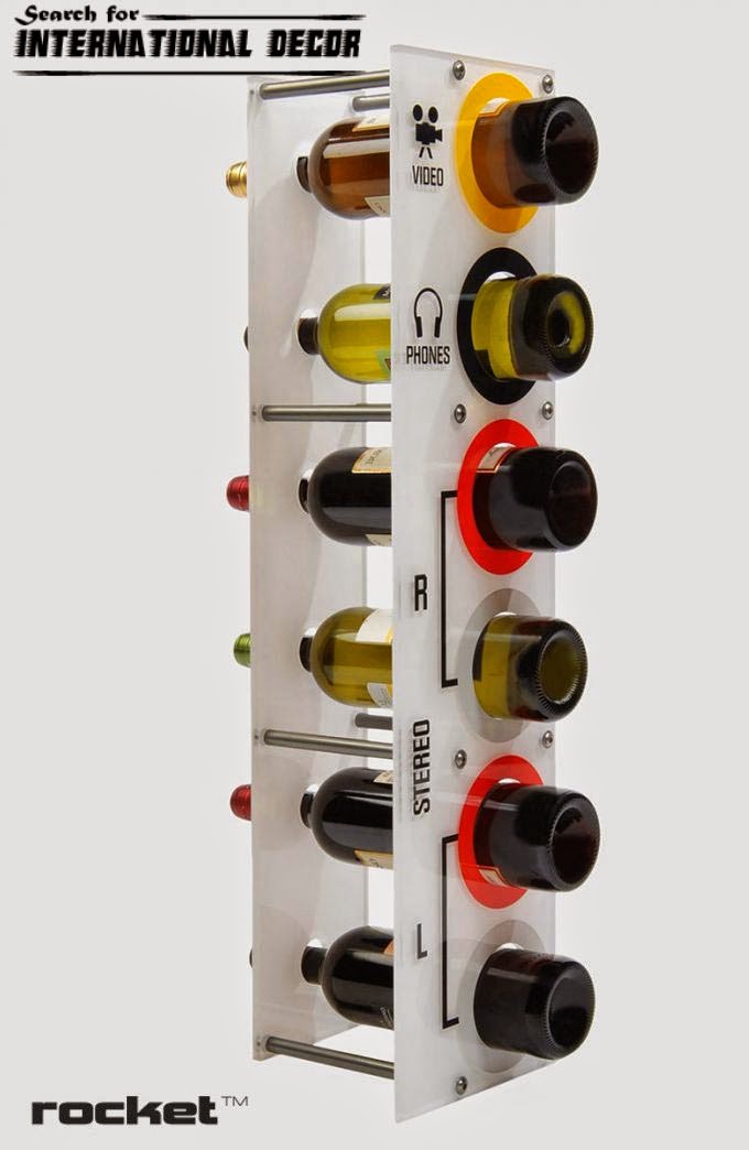 wine racks, creative interiors in rock style