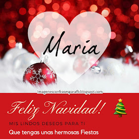 Tarjeta personalizada para Navidad con el nombre Maria