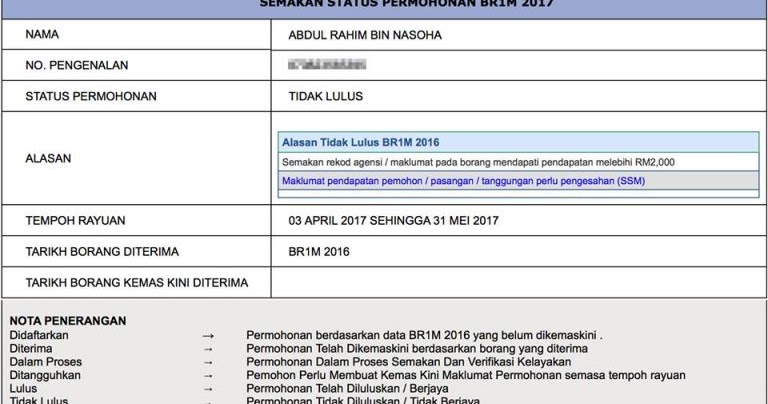 Br1m Tidak Dapat Dikemaskini - BR1M Web