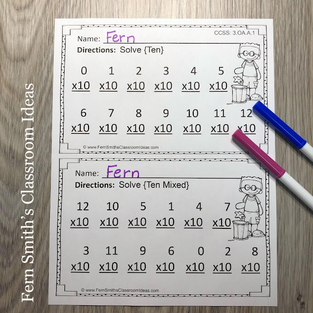 3rd Grade Go Math 4.2 Multiply with 5 and 10 Bundle by Fern Smith's Classroom Ideas