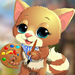 Play Games4King Kitten Artist Escape