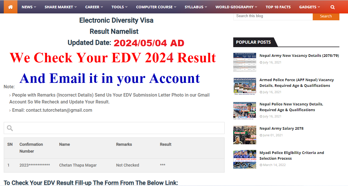 EDV 2025 Result Namelist