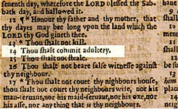 error in a bible published in 1631