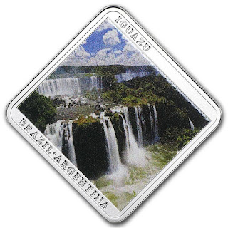 Niue 1 Dollar Silver Coin 2015 Iguazu Falls - Waterfall between Brazil and Argentina