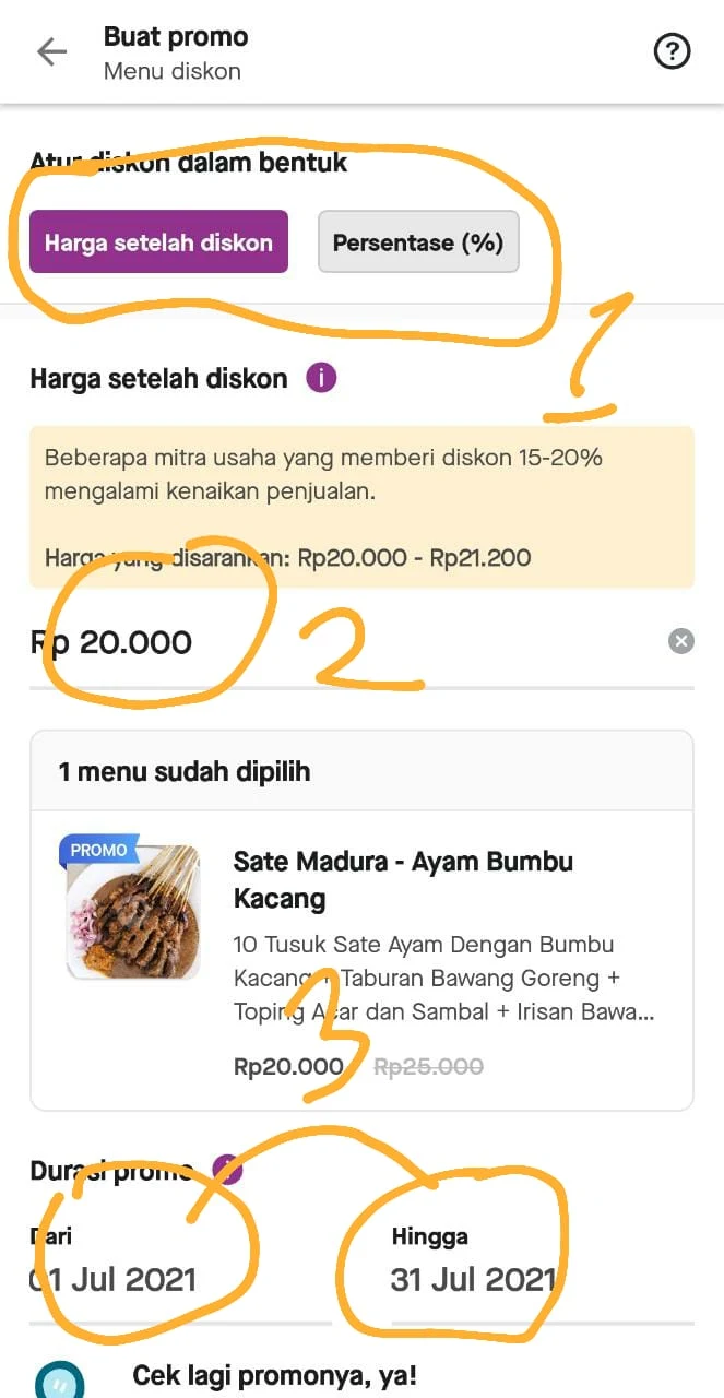 Sesuaikan kriteria promo