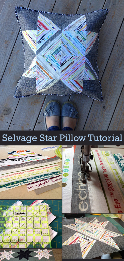 Selvage Star Pillow Tutorial