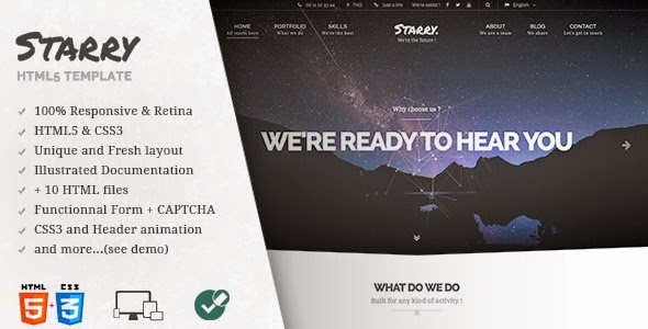 Starry - Creative & Easy Responsive HTML5 Template Free Download