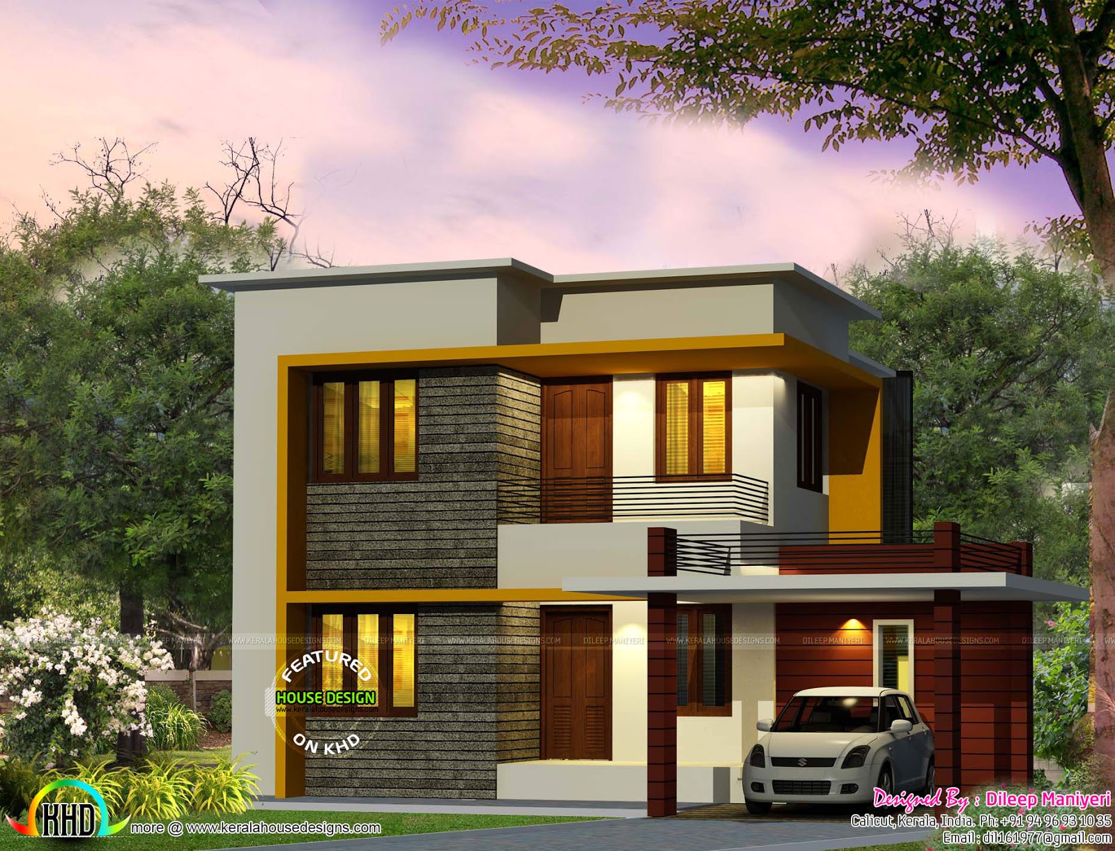 Cute 4  bedroom  modern  house  1670 sq ft Kerala home  