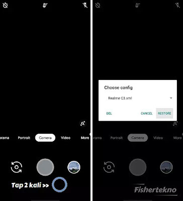 Tap area hitam (kosong), restore config