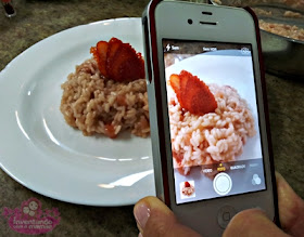 Risoto de morangos com espumante