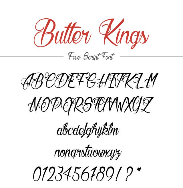 Download Kumpulan 30 Font Script Desainer grafis - Butter Kings Scipt Font