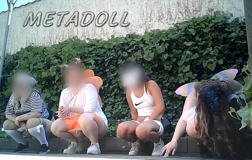 Group of desperate German girls enjoys peeing on the street (Carnival_0020)