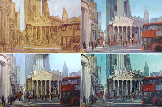 london artwork royal exchange painting autumn martin davey