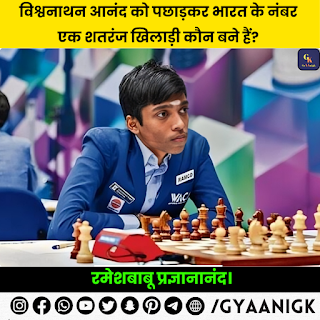 Praggnanandhaa Surpasses Viswanathan Anand to Become India’s No.1 Chess Player