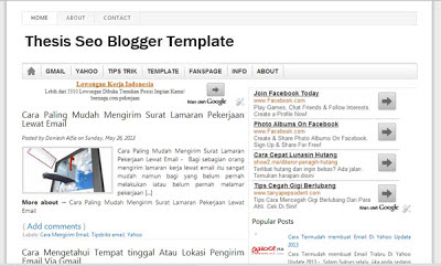 Adsense Blogger Template, Loading Fast template, SEO Template, simple template