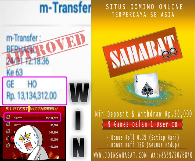 SahabatQQ: Agen DominoQQ Agen Domino99 dan Poker Online Aman dan Terpercaya