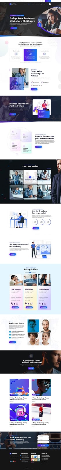 Multipurpose Landing Page Design PSD Templates