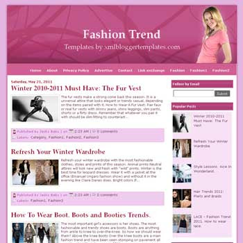 Fashion Trend blogger template. template for fashion blog