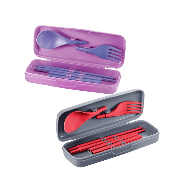 Tupperware Portable Cutlery Set (1) - Purple/Black set