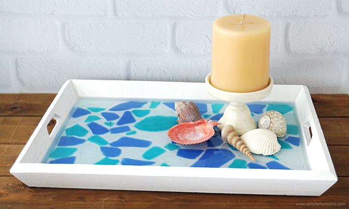 Sea Glass Mosaic Tray