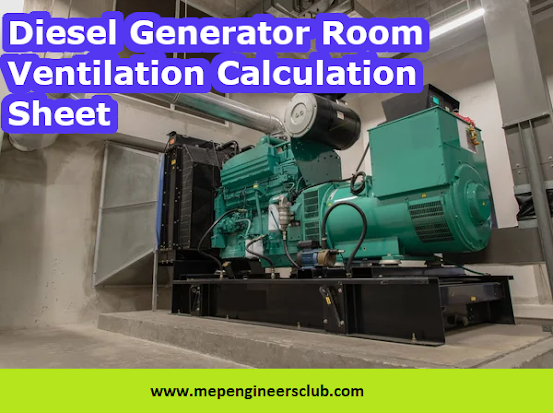 Diesel Generator Room Ventilation Calculation Sheet