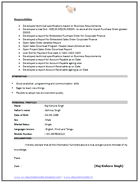 Our cv examples will give you inspiration on how to design the right cv for the job. Resume Template Sap Consultant