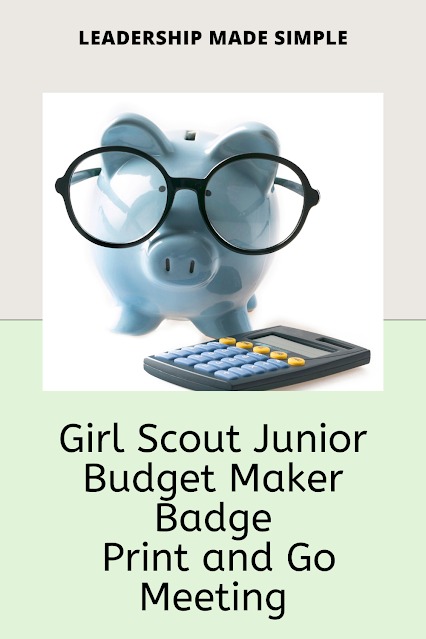 Girl Scout Junior Budget Maker Badge Print and Go Meeting