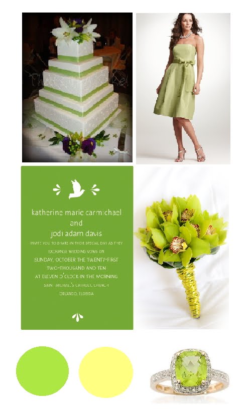 Apple green wedding invitations via ModernGirlInvitationscom